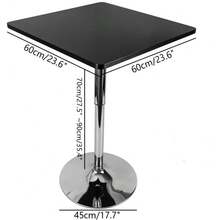 CNCEST Bar Table, Rotary Square Pub Table Modern Pub Table Adjustable Height 360 Degree All Cocktail Tables Bistro Table Pedestal Tall Tables 27.6-35.4" Black - màu đen - Xem 4
