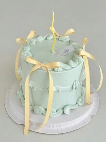 10 件黑色丝带蝴蝶结蛋糕装饰、丝绸蛋糕裙、毕业蛋糕装饰、生日派对桌面装饰、生日蛋糕装饰 Balletcore 生日蛋糕装饰黑色蝴蝶结丝带蛋糕装饰，适合生日派对、婚礼派对 - 彩色 - 查看 6