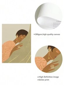 1 张无框帆布墙艺术海报，描绘了两个人在阳光下的溪流旁悠闲地度过时光，风景如画，非常适合为卧室、客厅、办公室增添轻松的氛围 - 彩色 - 查看 10
