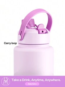 40 盎司保温水瓶，带二合一吸管和壶嘴盖，保冷 24 小时，防漏，双层不锈钢水瓶，适用于运动、健身、旅行和学校（淡紫色） - 淡紫色 - 查看 6