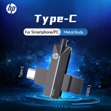 HP Type C Pendrive USB 3.1 X5200M 32GB 64GB 128GB OTG USB閃存盤 2合1雙金屬記憶體棒，適用於智慧型手機和平板電腦 - 黑色 - 查看 2