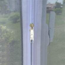 Zipper Style Insect-Proof Window Screen Bed Curtains For Bedroom Window, Self-Adhesive Fly Mosquito Net Mesh With Zipper, Solid Color Border, Handmade Home Decoration - Multicolor - View 12