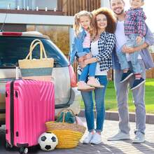 ABS Hard Shell 3-Piece Luggage Set(20/24/28)With 360°Rotating Wheel And TSA Lock Men And Women Ideal For Business Trips And Family Getaways - Hồng - Xem 4