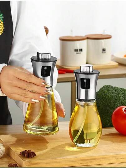 100ml/200ml Glass Spray Oil Bottle, Kitchen Spray Pump Bottle For Cooking, BBQ, Fitness, Household Olive Oil Mister