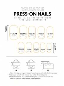 24 Peças Kit de Unhas Postiças de Formato Quadrado Curto para Outono e Inverno, Flores Elegantes Rosa Quente e Folha de Ouro Brilhante, Ajusta-se Perfeitamente ao Kit de Unhas Postiças Falsas de Cobertura Total, Inclui 1 Peça folha de Adesivos e 1 Peça Lixa Pequena, Para Mulheres Uso Diário, Escritório, Casa, Festa, Joias e Acessórios, Dicas de Unhas Postiças 1 Peça Tira de Lixa Gel Jelly, Envio Aleatório