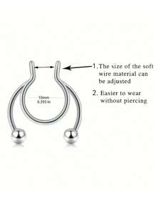 CIZME 5 piezas de anillos de aro de septo falso de Halloween de acero inoxidable, anillos de septo, labio y oreja falsos sin perforación, anillo de septo tipo pinza para el Body, joyería de piercing falsa, anillos de aro de septo falso, anillo de septo con CZ falso sin perforación tipo pinza para el Body