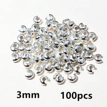 100pcs 3mm 4mm 5mm Round Covers Crimp End Beads Stopper Spacer Beads For DIY Jewelry Making Findings Supplies - Crimp Beads - View 10