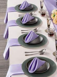 High-Quality Satin Napkins, Soft And Square Shaped, Ideal For Dinner Parties, Wedding Receptions, Festive Table Decoration - Multicolor - View 25