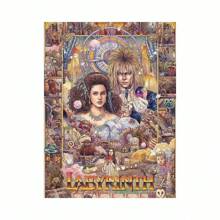 Portrait DB a fai da te Pittura diamantata 5D, Kit per punto croce con poster di Labyrinth Fantasy Movie, Mosaico di immagini per decorazione della parete di casa, regalo artistico fatto a mano a un'opera d'arte ad ago