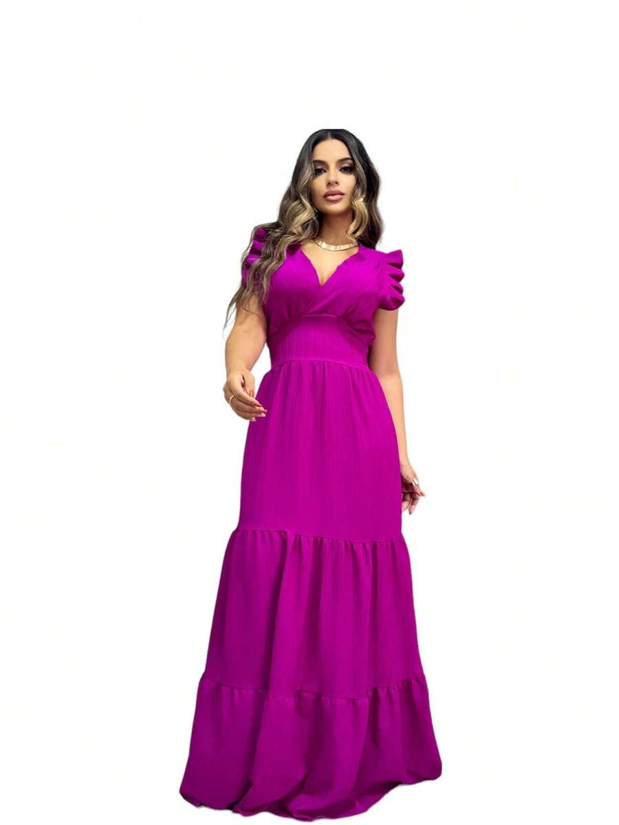 Women Long Dresses - Màu Hoa hồng đỏ - Xem 1