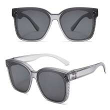 1pc Simple Versatile Oversize Square Frame Fashion Glasses, Fit Over Fashion Glasses For Nearsighted Glasses Cover, For Men Outdoor Party Vacation Travel Driving Supplies Photo Props For Summer Beach Vacation,Outdoor,Travel