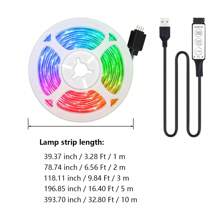 Striscia luminosa LED 3535RGB con controllo a 3 tasti tramite USB, striscia luminosa a LED RGB a sette colori per interni, decorazione della camera da letto del soggiorno, luce di sfondo per feste di Natale, atmosfera luminosa a strisce a risparmio energetico 5V