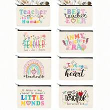Set de 8 piezas neceser y estuche de lápices temático para profesores, bolsa de regalo para el Día del Maestro, cumpleaños, bolsa de almacenamiento - Multicolor - Ver 1