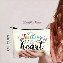 Set de 8 piezas neceser y estuche de lápices temático para profesores, bolsa de regalo para el Día del Maestro, cumpleaños, bolsa de almacenamiento - Multicolor - Ver 10
