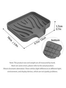 1入矽膠肥皂盤帶排水口，廚房水槽海綿架，淋浴浴室自排水條狀肥皂盒，廚房櫥櫃水槽儲物架，讓肥皂保持乾爽，易於清潔，浴室配件 - 彩色 - 查看 4