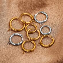 10入組不鏽鋼時尚圓形耳環，配戒指自製耳環，珠寶飾品配件生產 - 耳扣 - 查看 1