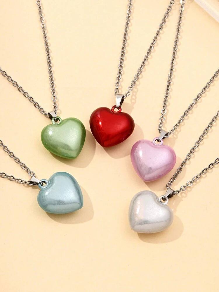 Collana vintage con ciondolo a forma di cuore in strass blu e oro di metà secolo - Italia