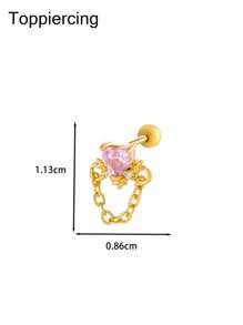 Toppiercing 1 chiếc khuyên xỏ hình trái tim bằng thép không gỉ hình bướm đính đá Zirconia phiên bản Hàn Quốc thời trang cho ngày lễ tình nhân, mẹ, mẹ, ngày của mẹ, quà tặng - Nhiều màu - Xem 22