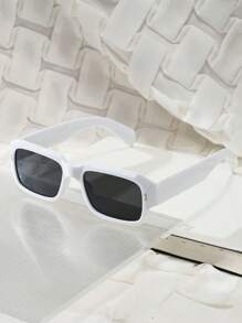 复古矩形框太阳镜男女通用一体式防紫外线眼镜，适合海滩度假、旅行和驾驶、摄影道具太阳镜太阳镜海滩配件太阳镜太阳镜遮阳镜适合夏季海滩度假、户外、旅行