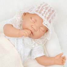 18 英寸可爱逼真娃娃毛绒玩具，包括毯子、娃娃衣服套装和儿童娃娃配件 - 白色 - 查看 5