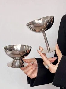 1 pieza Taza de acero inoxidable para helado, vaso para postre, tazón para ensalada de frutas, taza para aperitivos para el verano y vuelta al colegio