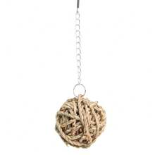 1pc Hamster Hanging Braided Ball Natural Rattan Grass Ball Guinea Pig Rabbit Small Animal Play Pet Interactive Molars Chewing Toy - Multicolor - View 16