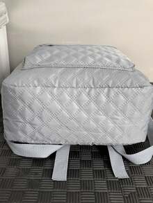 男女皆宜，背包防水尼龙，适合健身房购物运动瑜伽，腰包旅行背包，男式，学校背包，大容量，便携式，笔记本电脑隔层，适合青少年女孩女士大学生，男孩和男人，大学，小学，初中，高中，工作，商务，通勤，户外，旅行，郊游学校背包返校学习用品书包大容量书包 - 灰色 - 查看 4