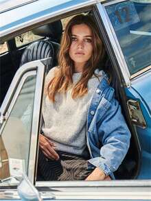 Nuovo maglione oversize in maglia di per donne, design alla moda, comodo e caldo - Grigio - Visualizzare 3