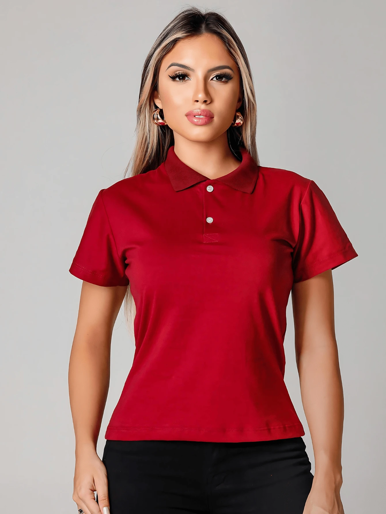 Women Blouses - 紫紅色 - 查看 1