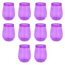 PromoClick Paquete de 10 Vasos de Plastico PET de 350ml - Lila Púrpura - Ver 3