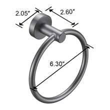 Towel Ring Gun Grey, Bath Hand Towel Ring Thicken Space Aluminum Round Towel Holder For Bathroom - 灰色 - 查看 3