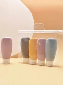 1 件/4 件便携式旅行分配瓶，大容量防漏挤压瓶，适用于旅行洗漱用品，可再填充化妆品容器，防漏挤压容器，椭圆形容器，带洗漱用品储物袋，便携式挤压旅行瓶套装，可再填充化妆品容器，适用于洗发水、护发素、乳液和沐浴露，非常适合洗漱用品和外出使用，60 毫升旅行装 - 彩色 - 查看 11