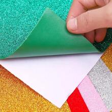 10pcs/Pack Thicker A4 Size Glitter Sponge Paper, Colored EVA Foam Paper For Arts And Crafts, Preschool Decoration - Red Bowknot Decor,Back To School,School Supplies