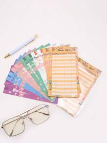12 piezas Tarjetas de registro de gastos de consumo accesibles con presupuesto, de papel práctico para rastrear gastos - fácil de usar y organizar con 6 colores