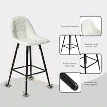 Counter Stools,Set Of 2 Bar Stools With Back And Footrest, Modern Metal Counter Height Barstools For Kitchen Home Bar,25.5" Armless Barstool Chairs