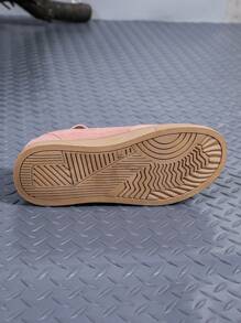 新款休閒運動鞋，時尚仿麂皮款女鞋，學生訓練鞋，綁帶式 - 粉色 - 查看 7