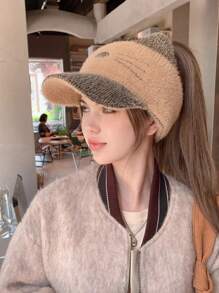 1pc Women's Winter Baseball Cap, Cute Cat Shape, Knitted Woolen Hat, Versatile Warm Baseball Cap, Suitable For Daily Use - Multicolor - View 7