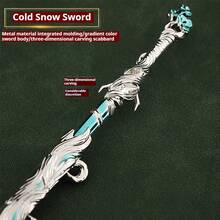 2024 新款神秘东方动漫武器模型，凌寒雪剑带剑鞘展示，生日礼物，节日装饰 - 彩色 - 查看 4