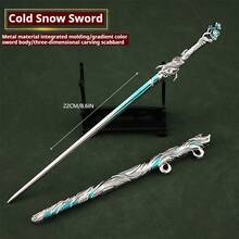 2024 新款神秘东方动漫武器模型，凌寒雪剑带剑鞘展示，生日礼物，节日装饰 - 彩色 - 查看 5