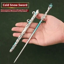 2024 新款神秘东方动漫武器模型，凌寒雪剑带剑鞘展示，生日礼物，节日装饰 - 彩色 - 查看 1