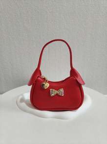 儿童水钻蝴蝶结手提包、女孩派对斜挎包、时尚公主迷你单肩包、女孩零钱包、迷你包 - 均碼 - 查看 14