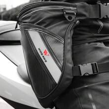 WOSAWE WOSAWE Adjustable Reflective Waterproof Motorcycle Leg Bag, Off-Road Riding Waist Pack With Storage