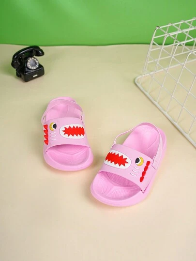 1 Pair Girls' Casual Comfortable Fashion Open Toe Non-Slip Outdoor Pink Sandals, Suitable For Summer