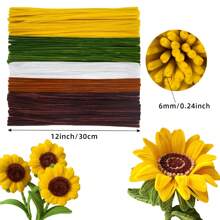 305pcs Chenille Stems Craft, Pipe Cleaners Flowers Kit, With Flower Stems And Gardening Tape, Pipe Cleaner Made From Sunflower Bouquets, Home Handmade Decorations, Flexible And Durable Diy Art And Creative Handicraft Project Decoration, Can Be Used As Graduation Gifts - Sunflower Bouquet - View 2