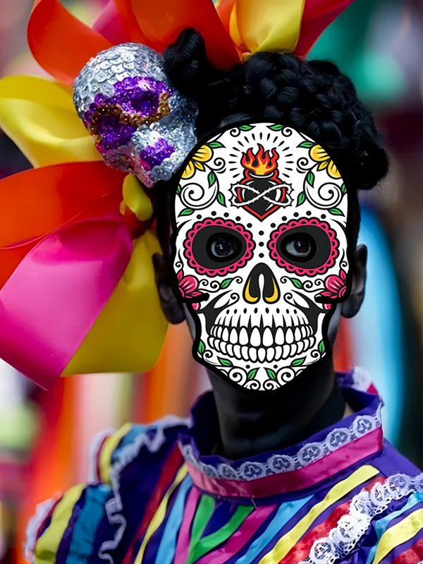 6pcs Halloween Party Makeup Masquerade Paper Skull Skeleton Ghost Face Masks DIY Mask