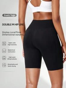 3 件套女式高腰健身紧身裤，带侧袋，紧身弹力 5/3 瑜伽短裤，适合跑步、训练和骑自行车女式平角短裤 - 彩色 - 查看 4