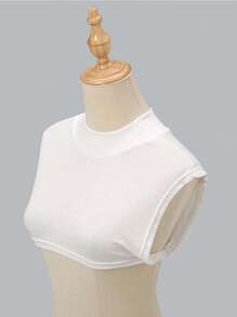 1 pezzo Collarino donna in chiffon monocolore staccabile, collo scaldacollo morbido e comodo con sciarpa a colori casuali