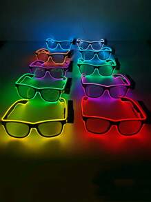 1pc/2pcs/4pcs Battery Included Wireless Luminous Glasses, Gifts For Nightclub, Bar, Party, Rave, Techno Style LED Glowing Glasses, Neon Glow Glasses, Festival Glasses - Pink - View 3