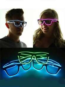 1pc/2pcs/4pcs Battery Included Wireless Luminous Glasses, Gifts For Nightclub, Bar, Party, Rave, Techno Style LED Glowing Glasses, Neon Glow Glasses, Festival Glasses - Pink - View 4