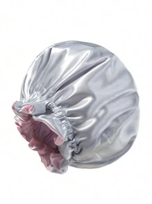Awegeo Red de dormir para mujer de doble capa de satén y spandex con un solo color y borde ondulado, gorra de dormir elegante y cómoda, transpirable y suave, adecuada para dormir y cuidado del pelo - A - Ver 20